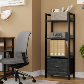 Furologee narrow shelf stores books plants and decor