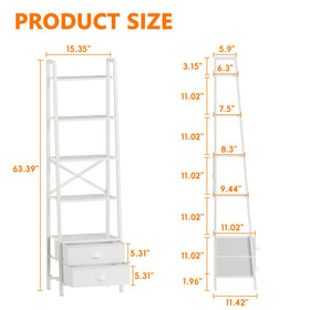 Furologee 5-tier ladder shelf drawers highlight organized storage with removable fabric drawers.