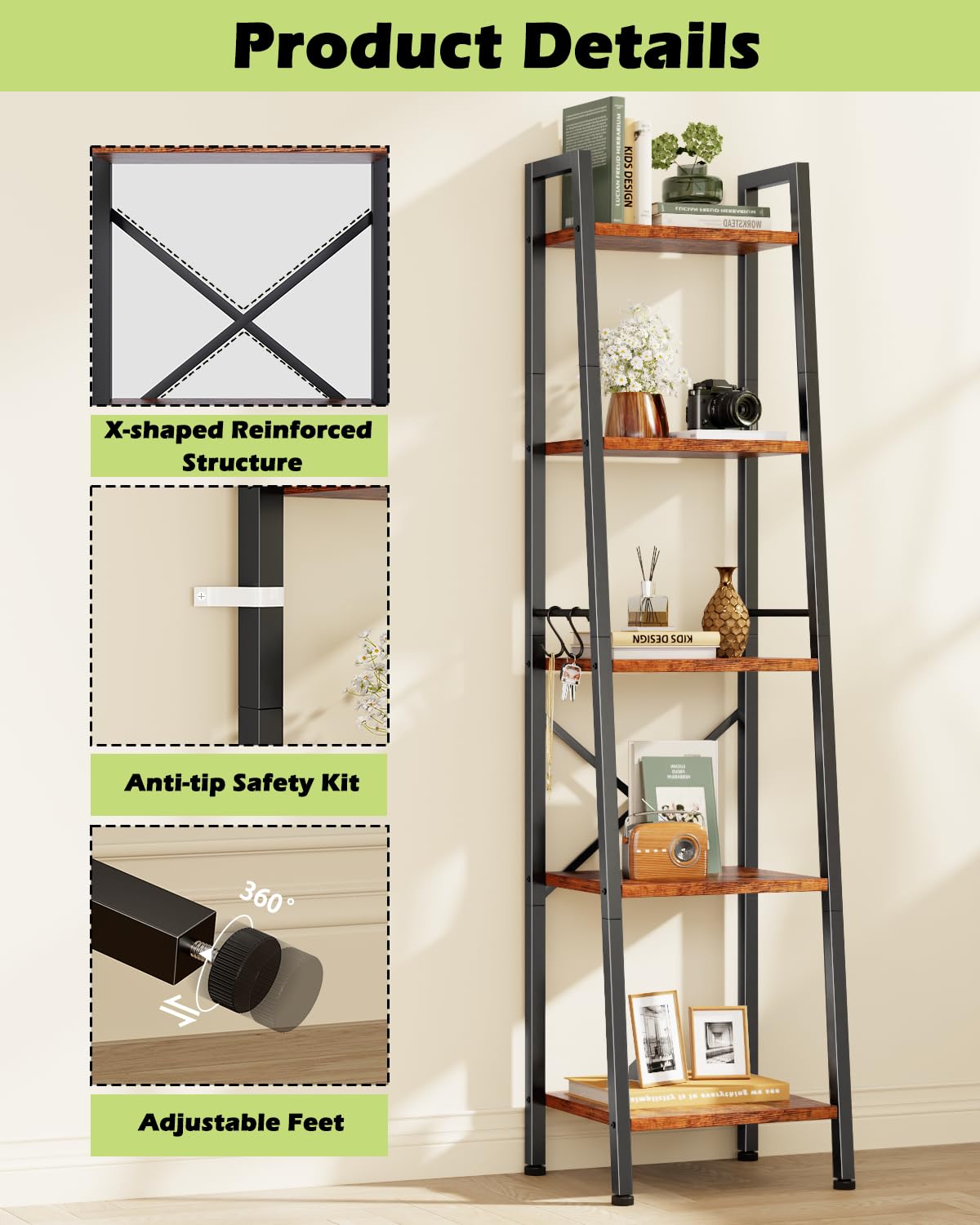 Furologee shelves support heavy load for books and decor.