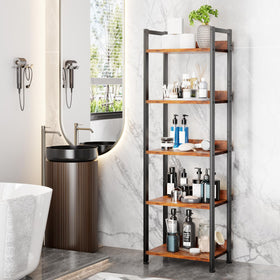 Furologee shelf in living room demonstrates a stylish storage solution.