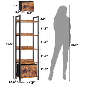 Furologee 5-tier shelf side view shows tall, stable storage footprint.