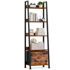 Furologee 5-Tier Ladder Shelf front view shows durable storage.