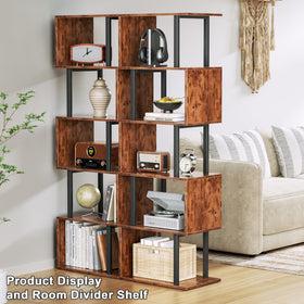 Furologee S-shaped bookshelf close-up highlights smooth edges and hidden screw caps