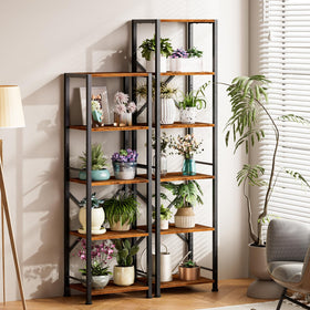 Furologee 6-Tier Tall Bookshelf in kitchen area provides easy reach for cookbooks