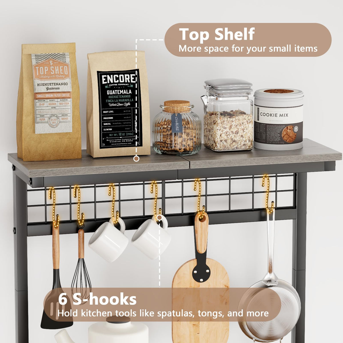 Furologee bakers rack leveling feet protect floors and keep balance on uneven surfaces.