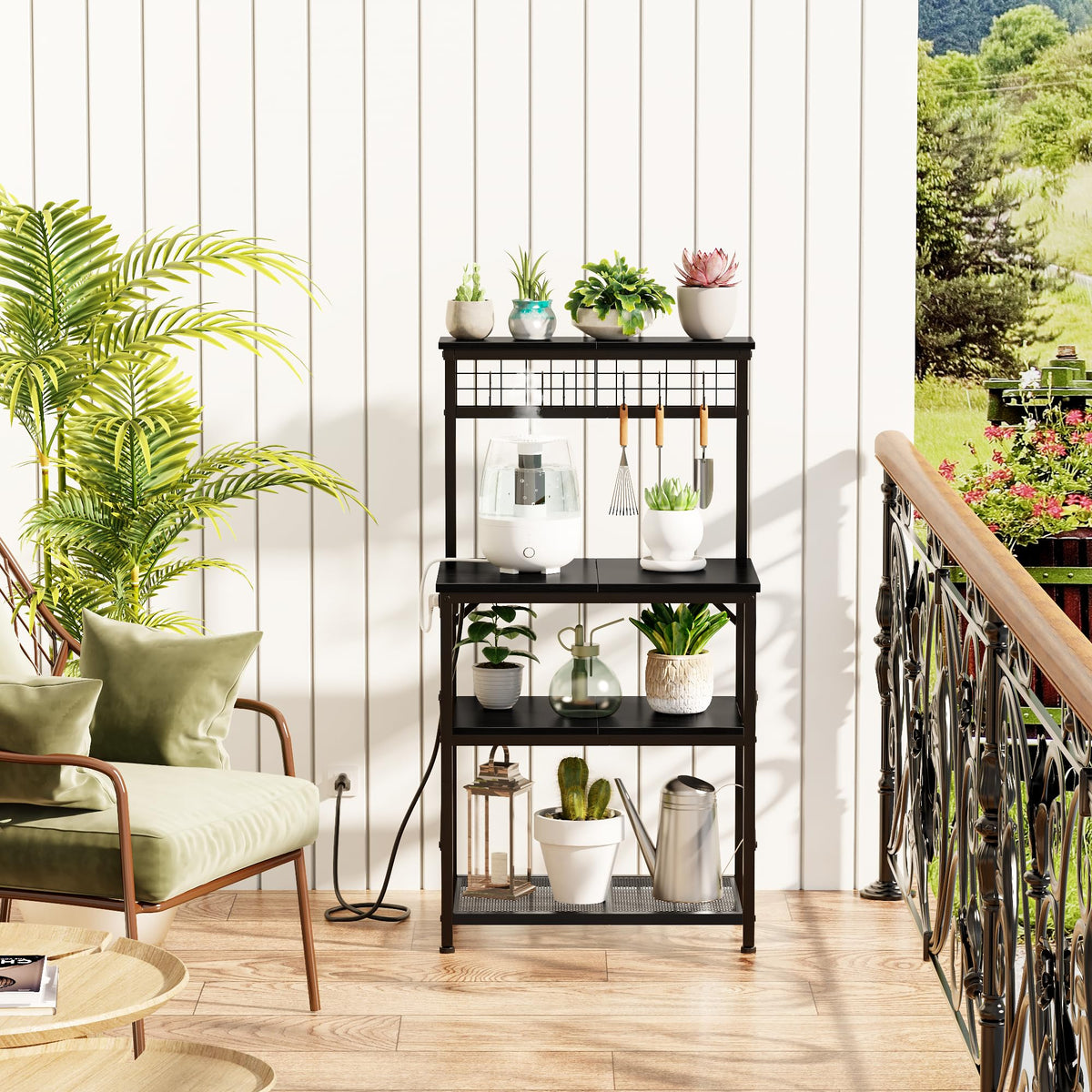 Furologee bakers rack versatile design for kitchen, coffee bar, or plant stand