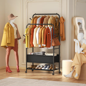 Furologee rack with lockable wheels for stable positioning when needed.