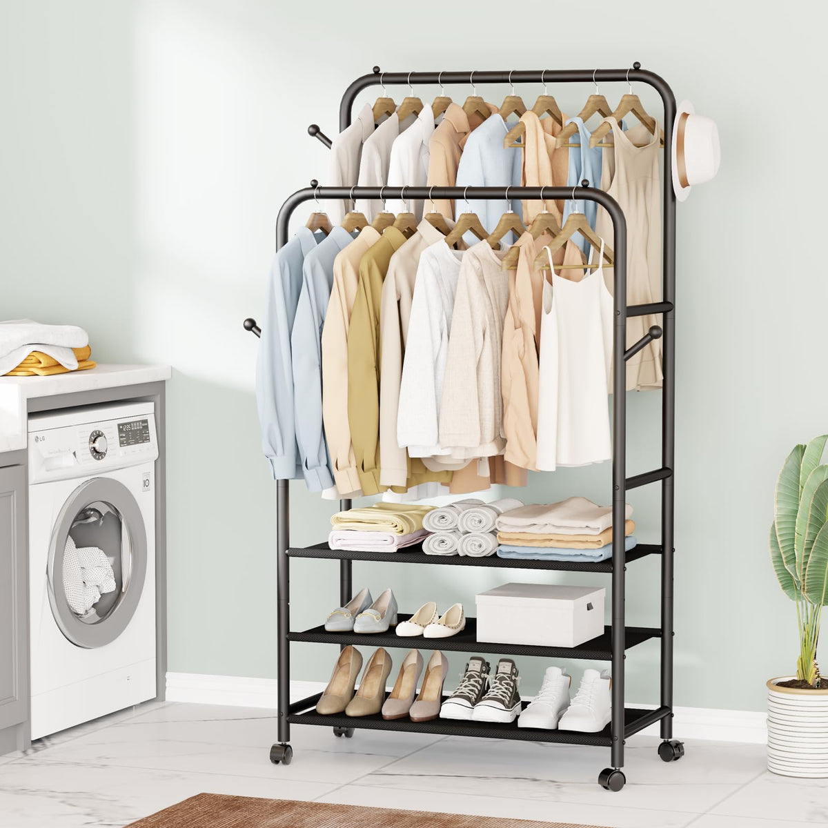 Furologee compact footprint saves vertical space in bedroom or laundry.