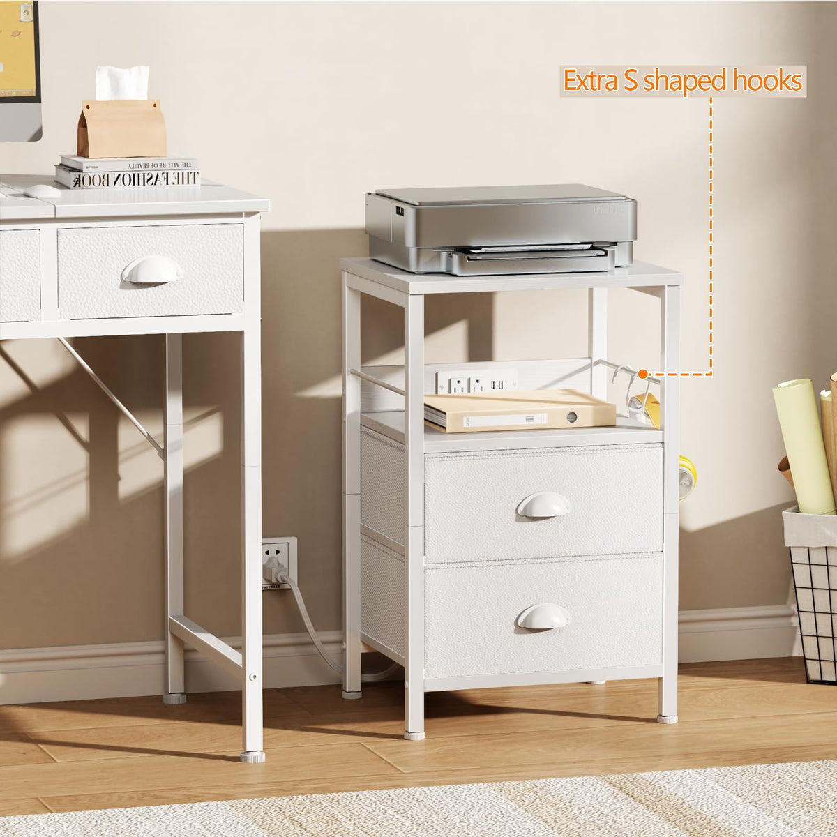 Furologee end table in a living room setup showing organized space.