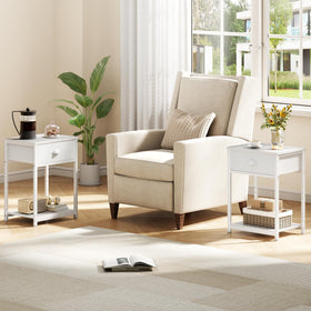Furologee industrial-style end table enhances living room decor