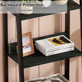 Furologee ladder shelf serves as plant stand and display unit in living spaces.