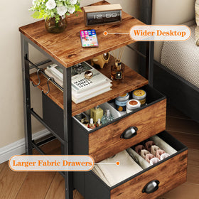 Furologee night stand side hooks for keys, headphones, or bags.