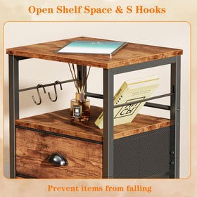 Furologee night stand sturdy metal frame with adjustable feet for stability.