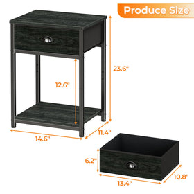 Furologee nightstand drawer-arch-handles for organized storage.