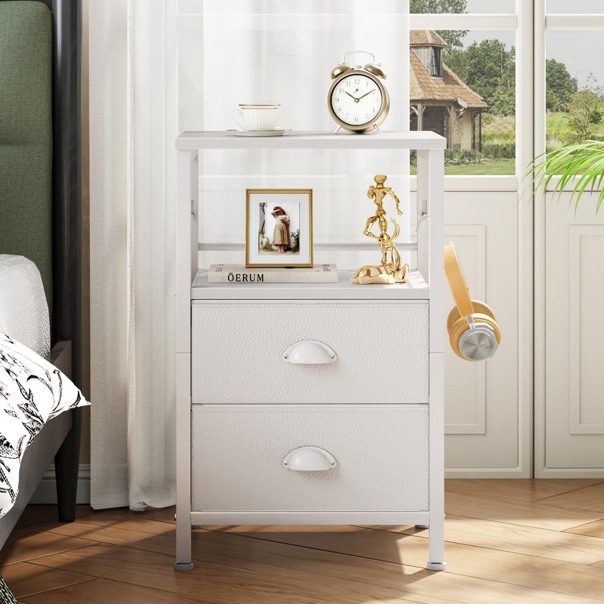 Furologee nightstands with adjustable feet to prevent wobble and protect floors.