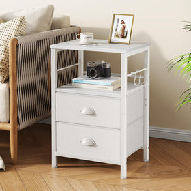 Furologee nightstands fabric-drawer fronts offering breathable, dust-resistant storage.