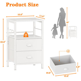 Furologee nightstands with two hooks for versatile hanging storage.