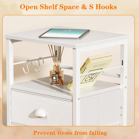Furologee nightstands in a bright white finish for a clean, modern look.