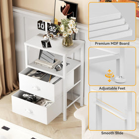 Furologee nightstands adjustable feet protect floors and level on uneven surfaces.