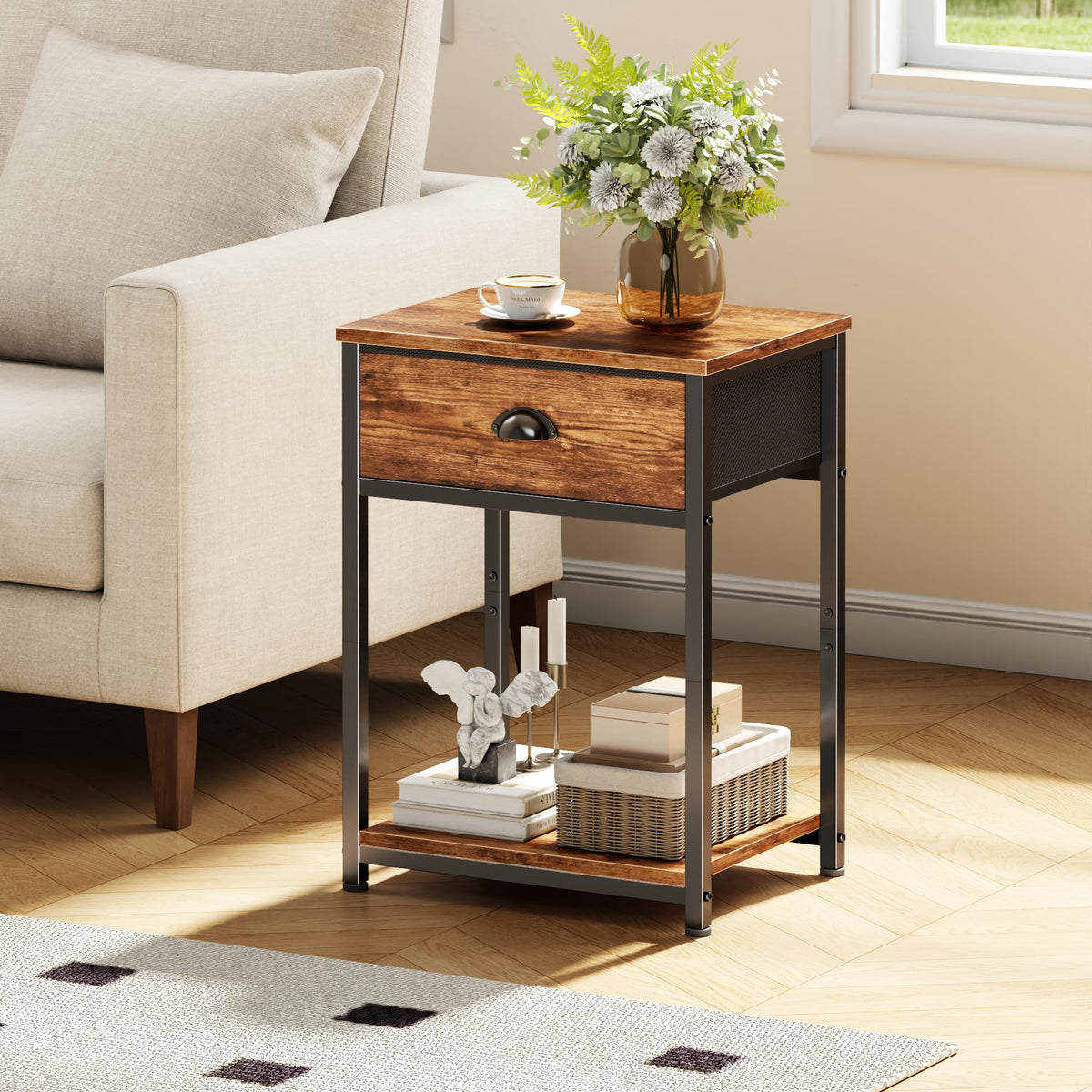 Furologee compact dimensions fit bedside or sofa side for extra surface.