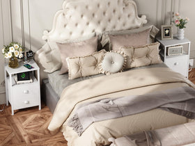Furologee nightstands compact dimensions fit beside bed without crowding.