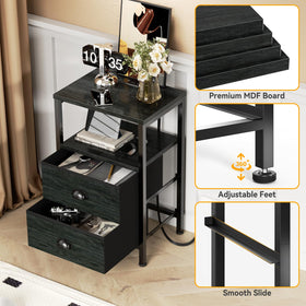 Furologee nightstands with adjustable feet protecting floors and leveling