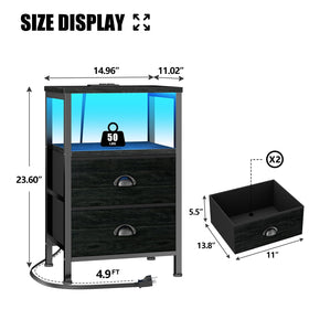 Furologee nightstands fabric drawers providing dust-resistant storage