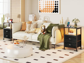 Furologee nightstands open shelves for easy access to books and lamps