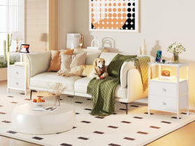 Furologee nightstands solid structure with metal frame supports stability on any floor.