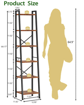 Furologee tall narrow ladder shelf with metal frame fits slim corners.