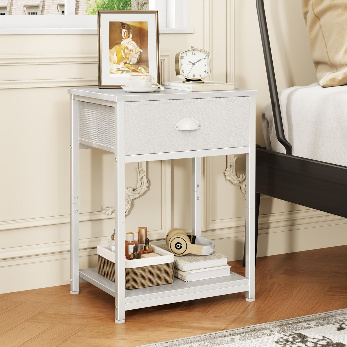 Furologee nightstand open shelves top for displaying decor and plants