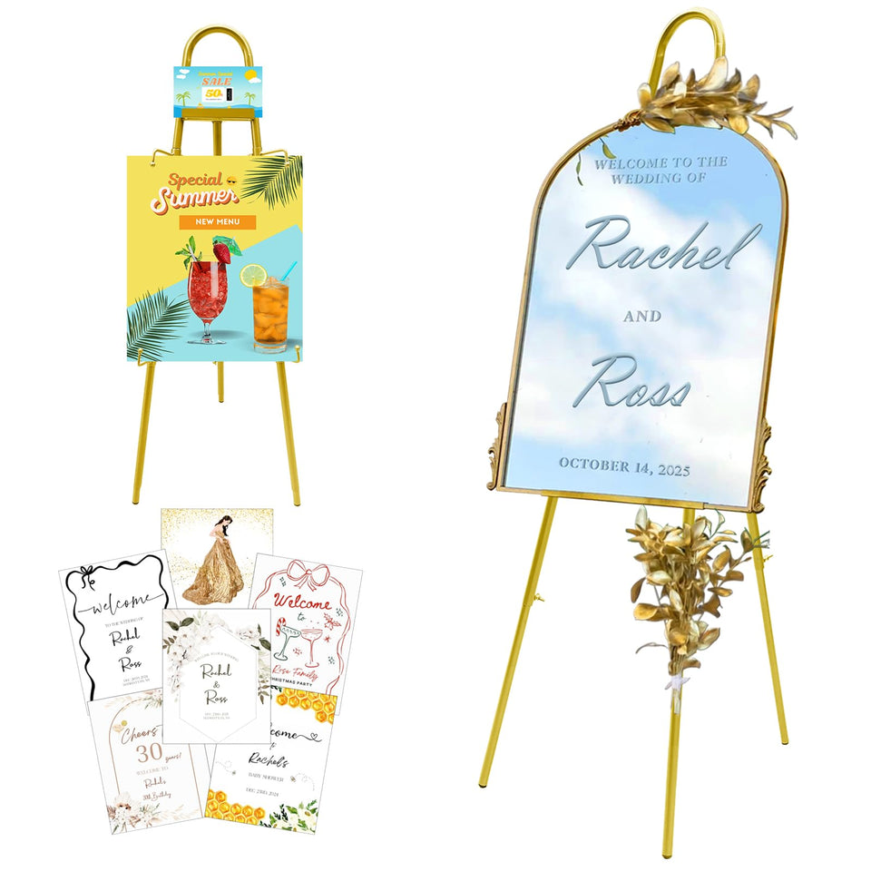 furosa gold easel sign height adjustable from 42 to 57 inches for versatile displays