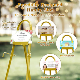 furosa gold easel comes with editable templates for events and retail signage