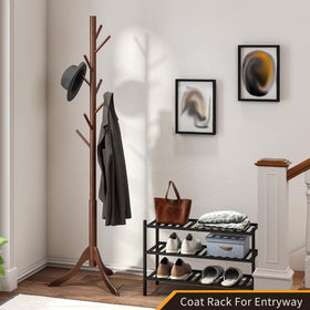 Furshus space-saving coat rack fitting neatly in a narrow hallway.