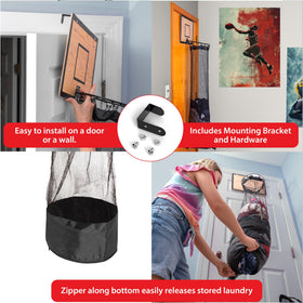 Removable black mesh laundry bag from Fury Strike hamper for easy dumping.