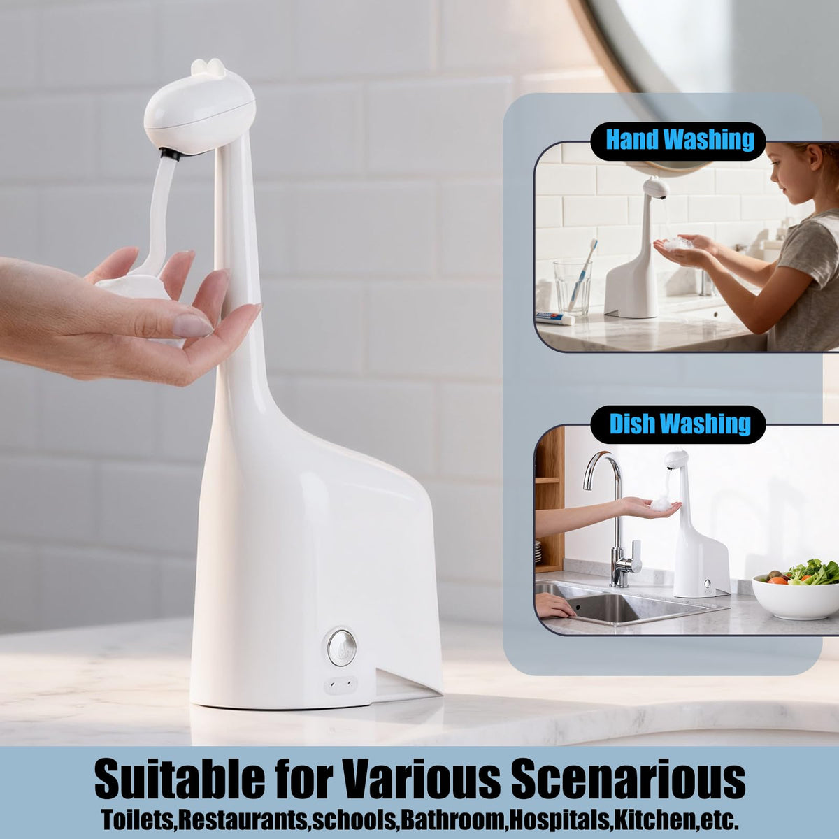 Fusunloh IPX5 waterproof dispenser withstands daily splashes in bathroom or kitchen
