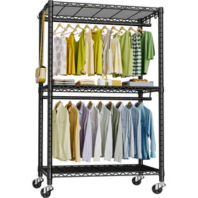 FUTASSI P3 front view showing spacious garment rack in a living space