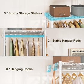 FUTASSI P3 Mini rolling clothes rack easy assembly without extra tools.