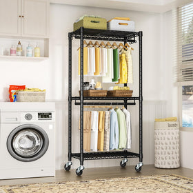 FUTASSI P3 Mini Rolling Rack adjustable shelves accommodate coats and shoes