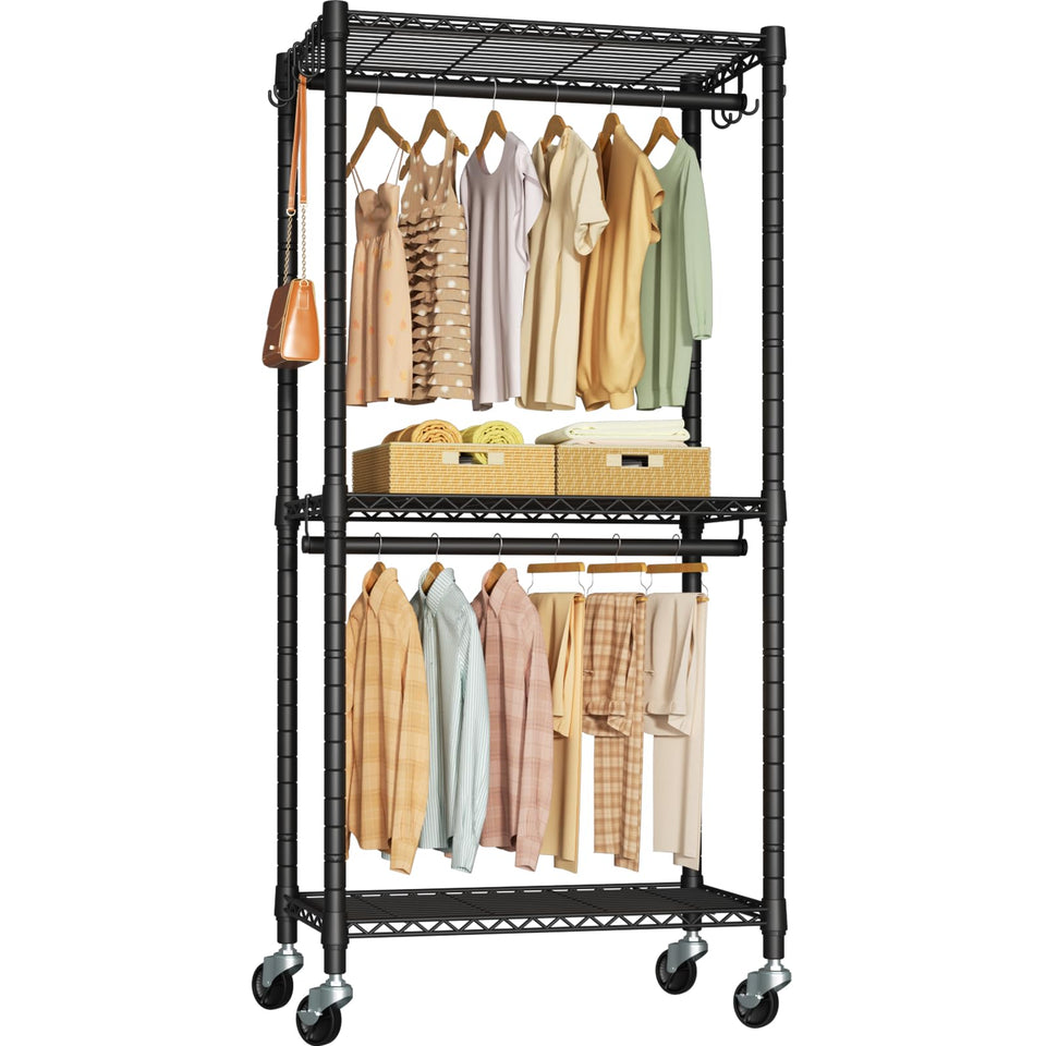 FUTASSI P3 Mini Rolling Rack side view shows compact footprint for small rooms