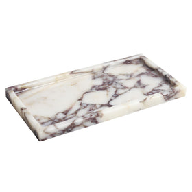 FutureStone Calacatta Viola marble tray top view with unique veining for elegant vanity organization