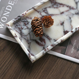 FutureStone Calacatta Viola marble tray with towels ideal for linen storage