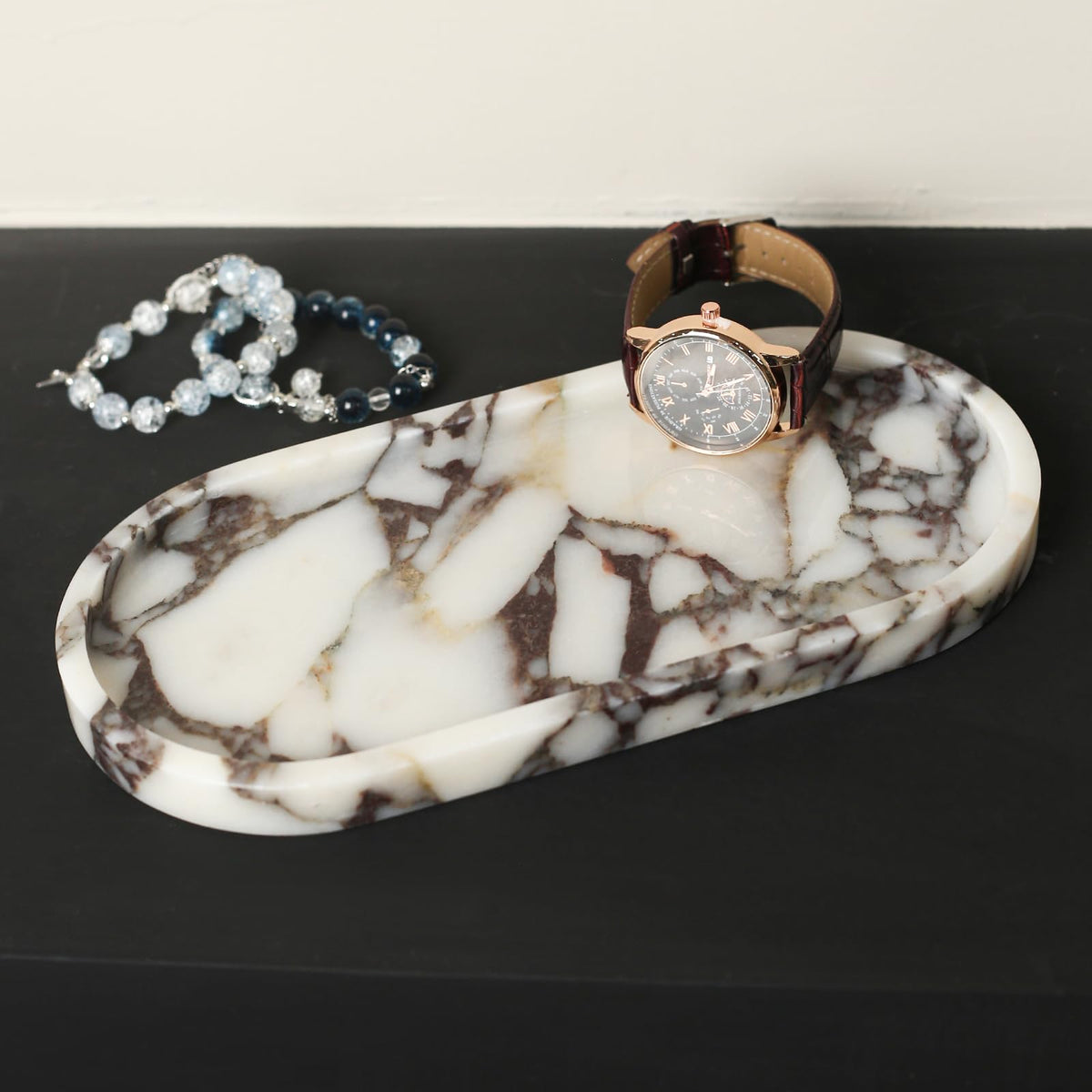 FutureStone Calacatta Viola marble tray in kitchen use for small items