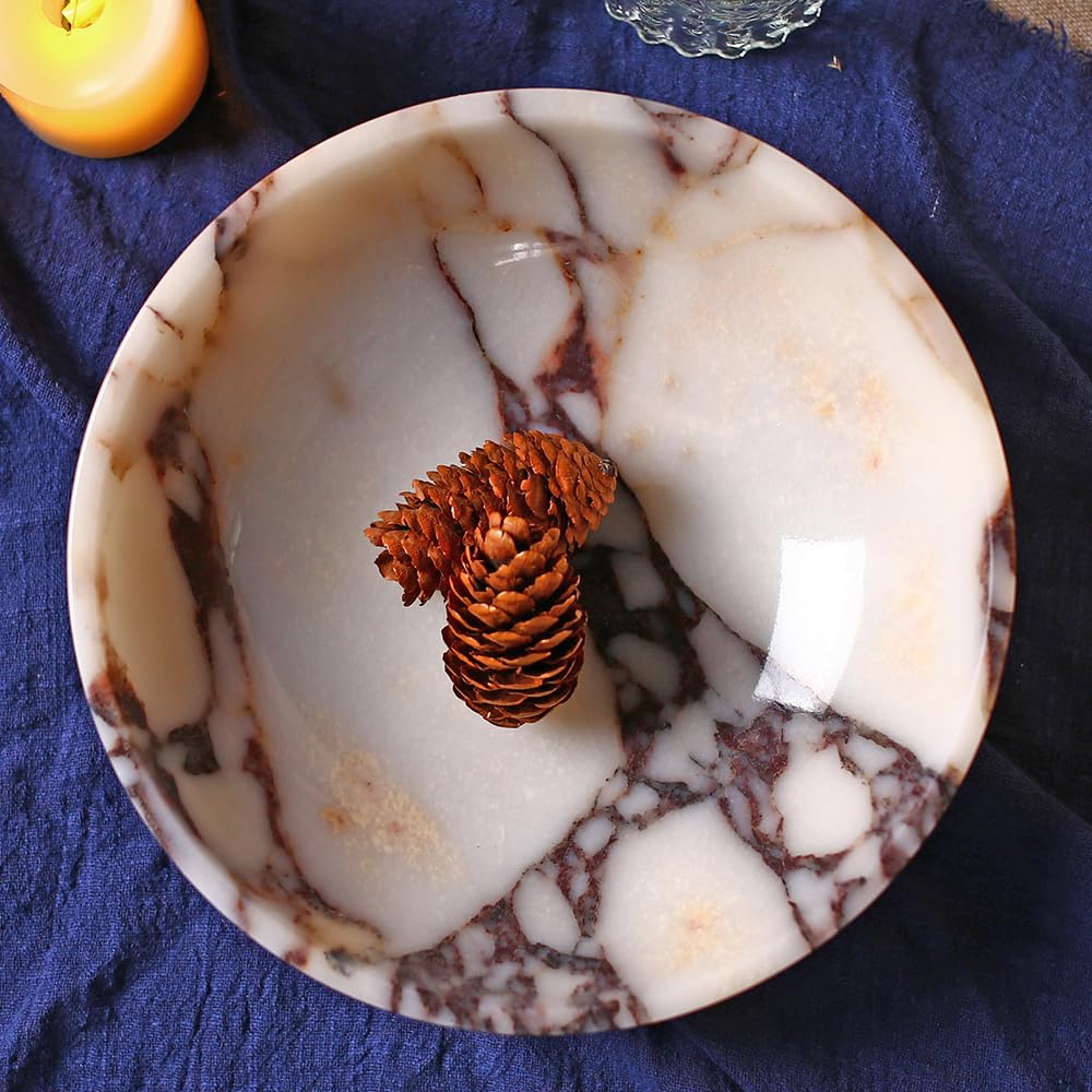 FutureStone marble bowl ideal for salads or desserts on dining table.