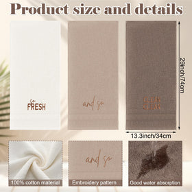 FuWeave 3pc cotton towel set ideal for kitchen and bathroom.