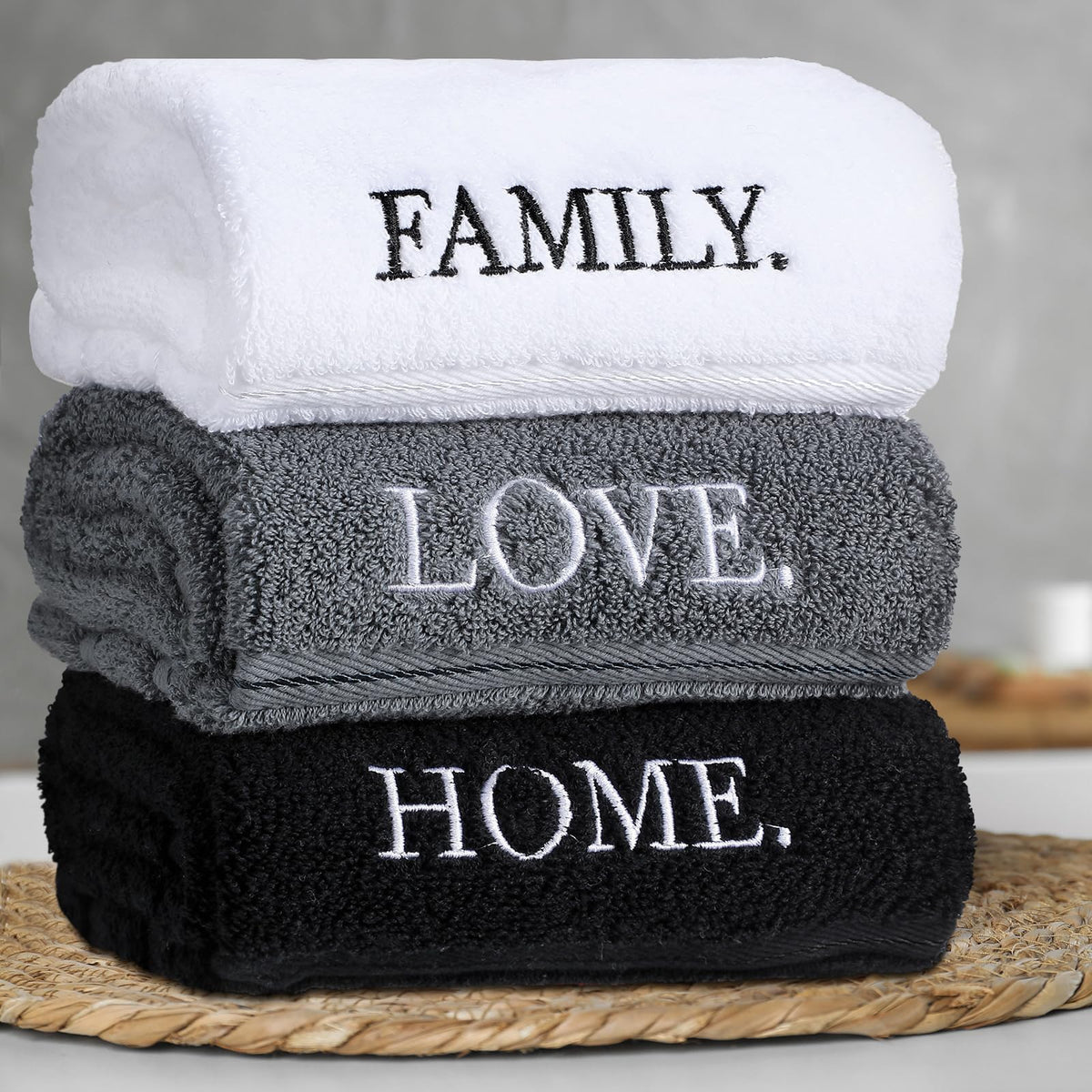 FuWeave embroidered Home Love Family adds refined touch to any room