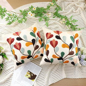 FuWeave fall floral embroidery adds cozy texture to living room decor.