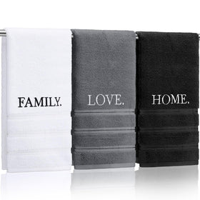 FuWeave farmhouse decorative towels with embroidered edges for stylish bathroom décor