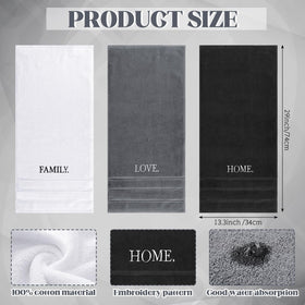 FuWeave three-piece hand towel set shown for kitchen and bathroom use