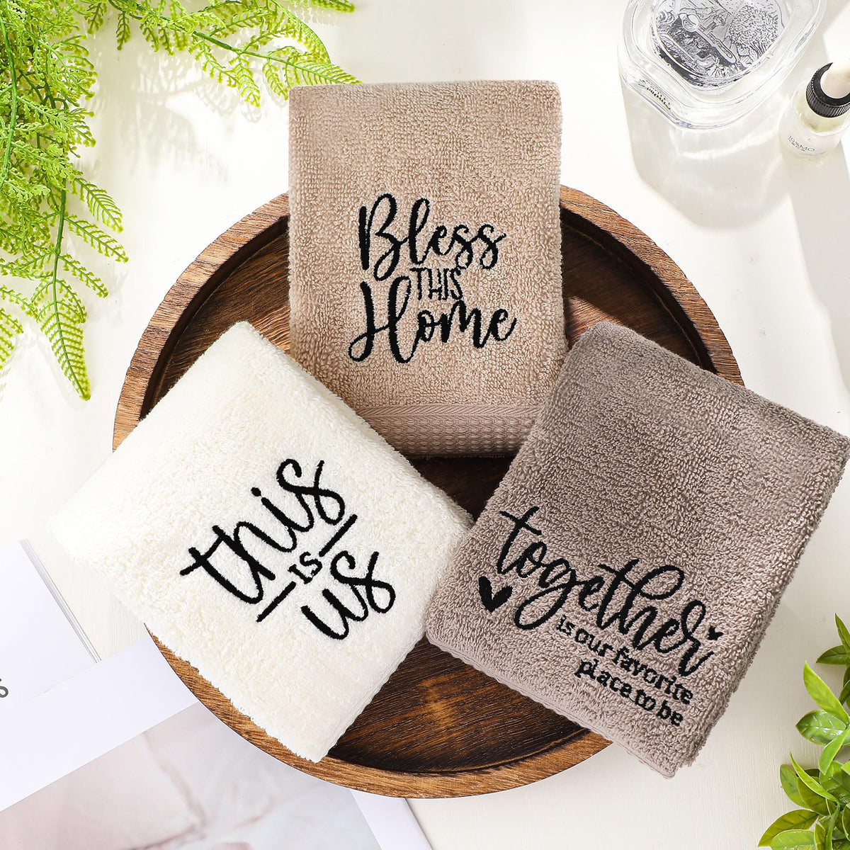 FuWeave soft 100% cotton towels for absorbent, comfortable use